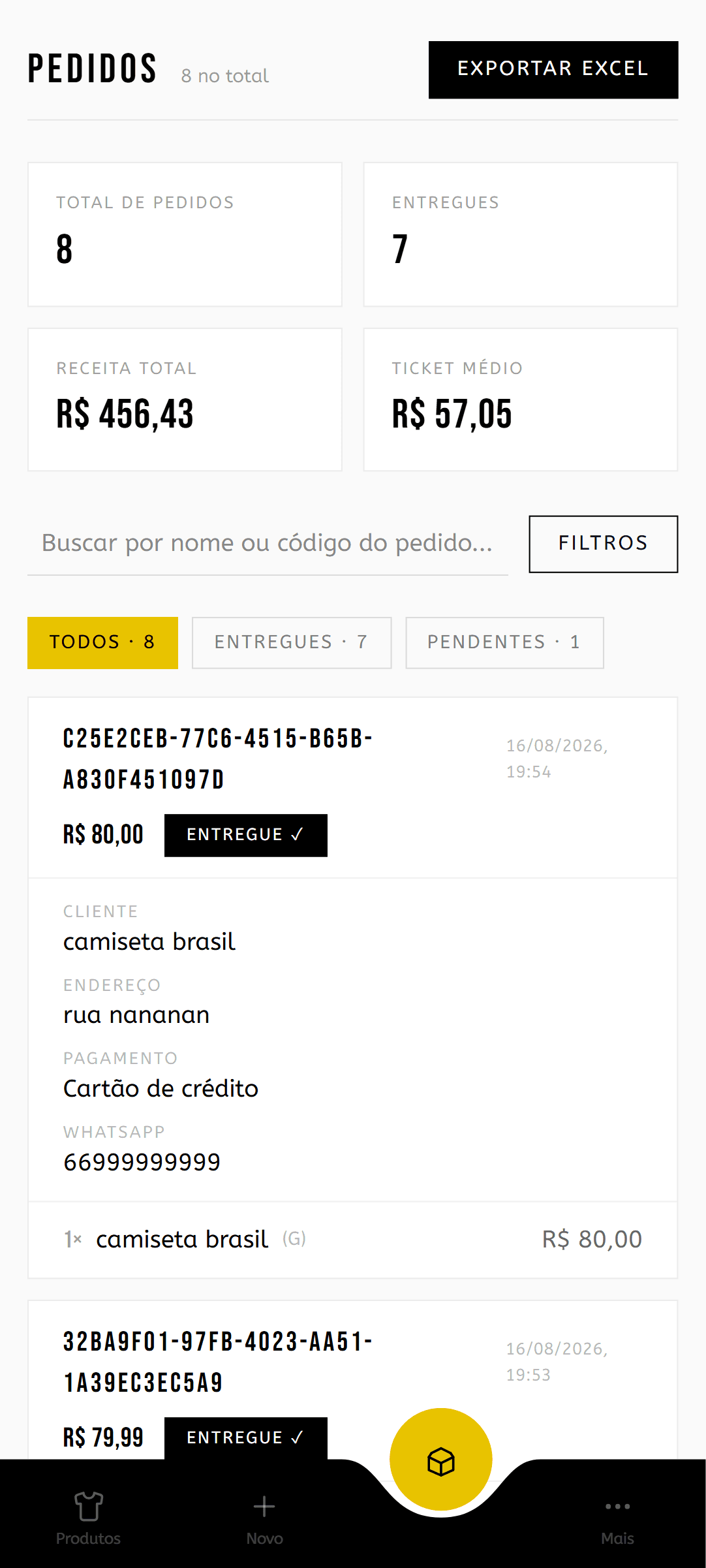 Sistema de pedidos